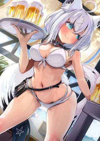 [カジマコト] 白◯フ◯キ 海の家で性処理バイトをする狐🌽 (ホロライブ) manga cover
