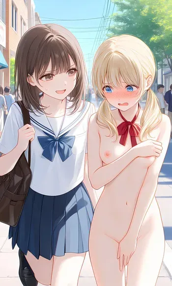 [Pixiv] (Shadic) Zenra Toukou | Going to school naked is mandatory for some students [Ai generated] manga cover