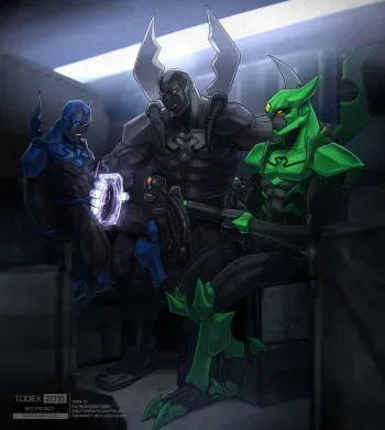 [Todex] Black + Blue + Green Beetle (Young Justice) manga cover