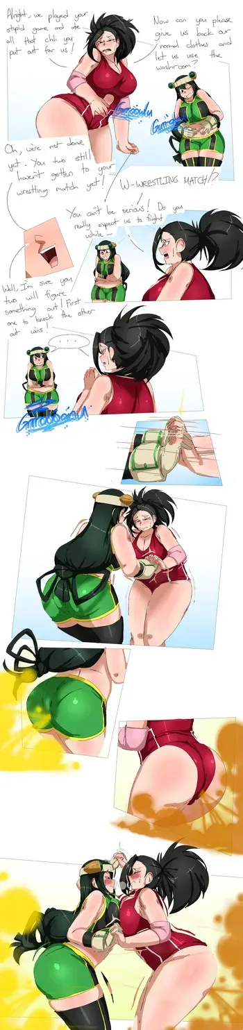 [Lazei] Momo and Tsuyu's Wrestling Match manga cover