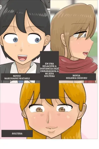 [Penchapen] Enkyori Renai Chuu ni Dokushin Oba-san o Ninshin Sasete Shimatta. | En Una Relación a Distancia Dejé Embarazada a Mi Jefa Soltera [Spanish] manga cover