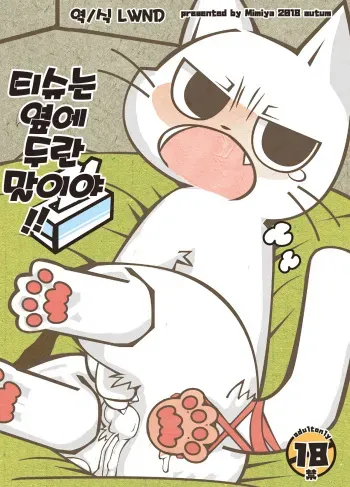 (Puniket 38) [Mimiya (Wasizuu)] Tissue wa Soba ni Okinasai!! | 티슈는 옆에 두란 말이야!! (Shikaru Neko) [Korean] [LWND] manga cover