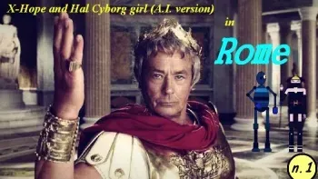 X-Hope and Hal Cyborg girl A.I. version in Rome (coming soon) manga cover