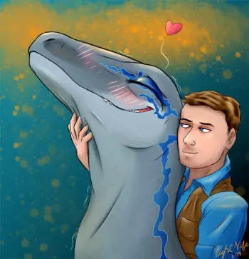 Jurassic World - Chris Pratt and Blue manga cover