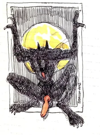 werewolf with man and woman manga cover