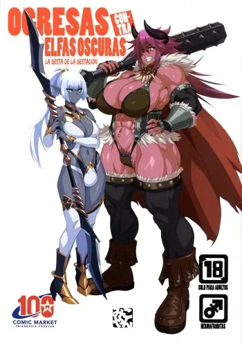 (C100) [M-ya (Mikoyan)] Ogresas Contra Elfas Oscuras ~ La Gesta de La Gestación - Ogre tai Dark Elf Ogre Hanshoku Dai Sakusen [Spanish] [Horchata Scans] manga cover