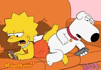 Lisa & Brian in the sofa (Simpsons x Family Guy porn) Lisamania manga cover