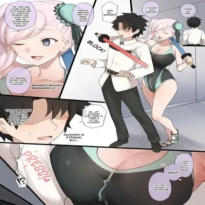 Mizugi Musashi Ni Mitsugigasareta Ue Ni Kokujin Dekachinpo NTR Douga De Medb Ni Chinpo Shibakareru Manga [Doujinshi] manga cover