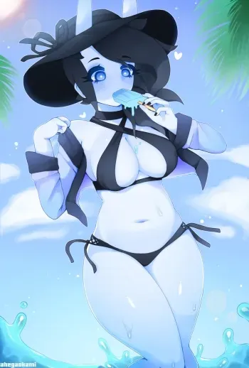 [Ahegaokami] Spooky Having A Wardrobe Malfunction On The Beach manga cover