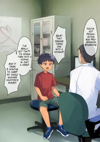 Nyotaika Kyuuseichou Shoukougun ni Kakacchatta Ko | A Boy Got Infected with Feminization Age Progression Syndrome manga cover