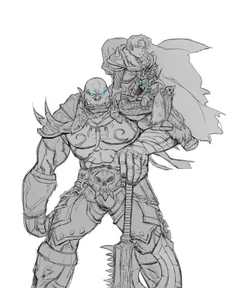 Lich King Anduin and Death Knight Garrosh manga cover