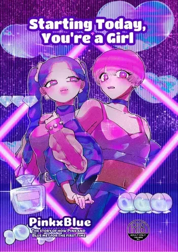 [Teriyaki Sasami Donburi (Teriyaki Sasami)] Starting Today, You’re a Girl ~Pink-Blue~ manga cover