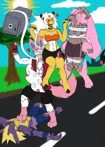 [DocTenebris (Slowmo12/Arcadian123)] Joining The Bandits, Becoming a Herm Ampharos, A Delicious Renamon & Petra and Felina manga cover
