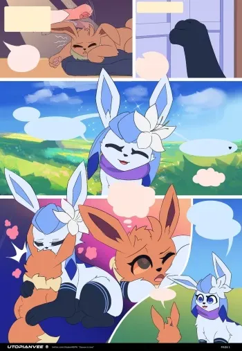 [UtopianVee] Glaceon in Love (Pokemon) [No Text] [Ongoing] manga cover