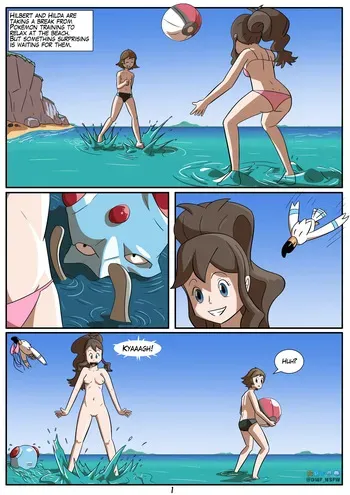 Hilbert and Hilda's Beach day (DMF_NSFW) manga cover