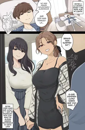 [Wakamatsu] Keitai Choushin Onee-san-tachi ni Shinkyo o Yaribeya ni Sareru Hanashi | Unas Onee-sans Altas y Tetonas Transformaron mi Nueva Casa en un Calabozo Sexual [Spanish] manga cover