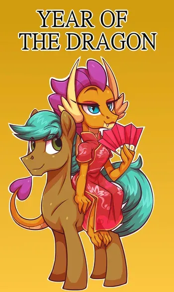 [Moonseeker(SketchySkylar)] tea party Smolder x OC comic [Queso2033] (Spanish) manga cover