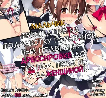 [Morino-ya (Morino)] Maid no Beit Boshuu ni Kita Otokonoko ga Choukyou Sarete Mesuochi suru made | Мальчик, пришедший на подработку горничной, был подвергнут дрессировке до тех по пока не стал женщиной!!! [Russian] [XDprince] manga cover