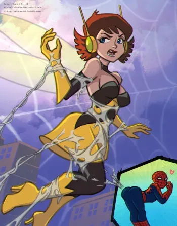 【StickyScribbles】Wasp Janet Van Dyne Web Bondage manga cover