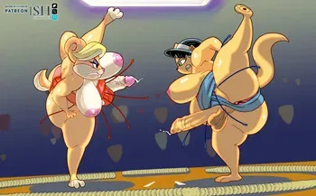 [Steamed Hamilton] Patricia Bunny vs Mrs Katswell in Futa Sumo manga cover