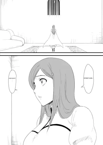 Orihime is attacked by goblin-like hollows manga cover