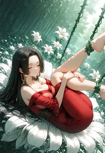 BOA HANCOCK'S SHIBARI-SUSPENDED BLISS, DEWDROPS ON THE LILIES [AI Generated] manga cover