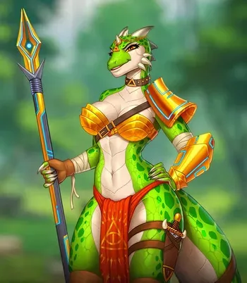[HueAxis] Humans are not that against Lizardwomen /HF gallery/ manga cover