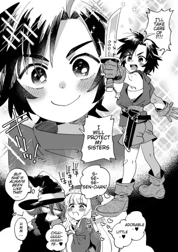 Senri-chan playing with the Priest and Wizard manga cover
