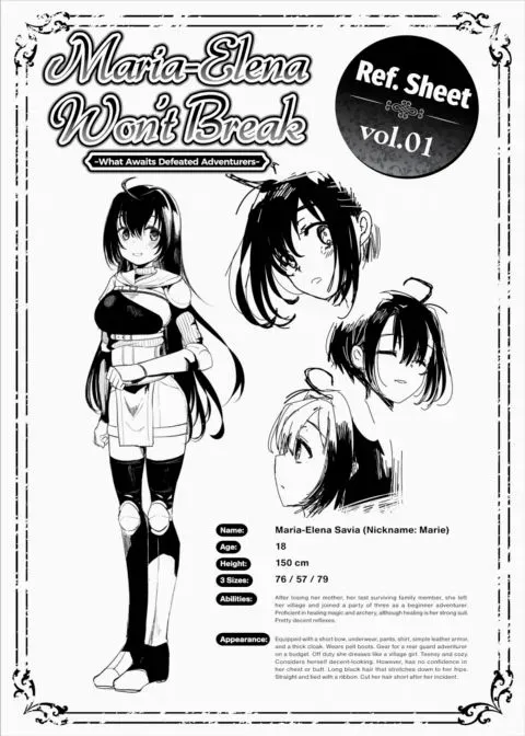 Maria-Elena Won't Break - Ref. Sheet vol.01 manga cover