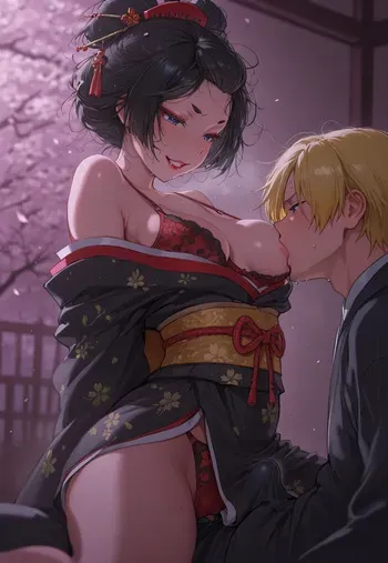 KIMONO ASS GRIND – MESSY HAIR SWEAT DROP [AI Generated] manga cover