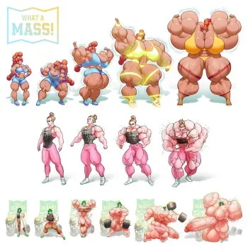 [What a Mass!] Female Muscle & Futanari Growth Sequences manga cover