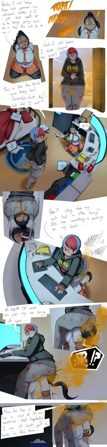 [Lazei] Penny Using Nemona as a Gaming Chair manga cover