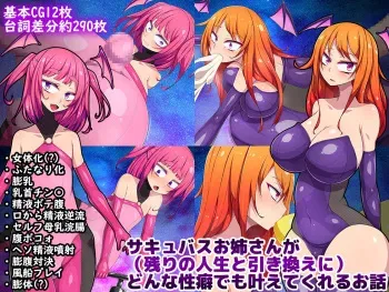 [Puchiota Rakugaki (Tsutsuga)] Succubus no Onee-san ga (Nokori no Jinsei to Hikikae ni) Donna Seiheki Demo Kanaete Kureru Ohanashi manga cover