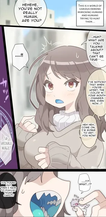 A vore manga where you are shrunk by a girl with blue mucous membranes and then swallowed whole manga cover