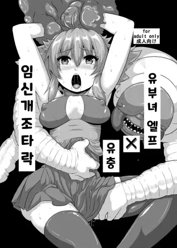 (COMITIA111) [Search-Light (Risei)] Hitozuma Elf x Youchuu Haramase Kaizou Ochi | 유부녀 엘프 x 유충 임신개조타락 [Korean] manga cover