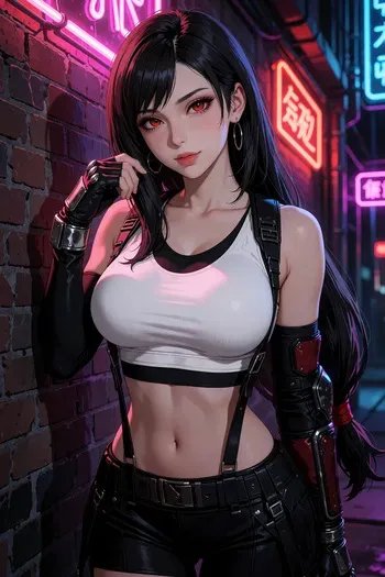 [SvirARTstudio] Tifa Lockhart Neon Light [AI Generated] manga cover