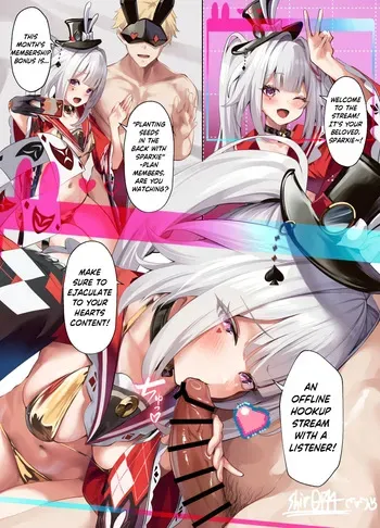 [Shiro Paka] Hibana ga Risuna to no Ofupako Haishin de chara otoko ni shudo-ken o nigirarechau hanashi || The story of how Sparxie got dominated by a playboy during an offline hookup stream for the listeners (Honkai: Star Rail) [English] [ReinaRepublic] [Digital] manga cover