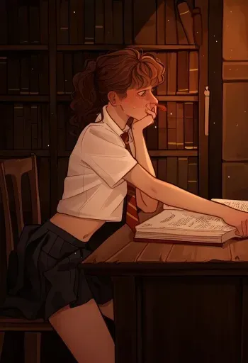 Evening in the Library with Hermione (AI Generated) manga cover