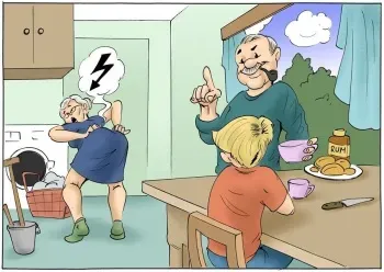 Dennis plays in kitchen (Dennis the menace) manga cover