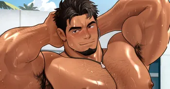 [Yuatari] Muscular middle-aged actor during a gym commercial shoot (01 02) manga cover