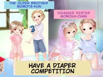 [Chijoku An]The Older Brother Momota and Little Sister Momoka Have a Diaper Competition manga cover