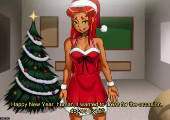 [Accel Art] Star Fire Chirstmas (Teen titans) (english + textless) manga cover