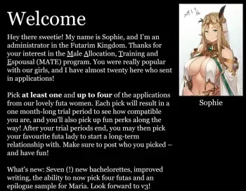 The MATE Program v2 - Pick your Futa! [OC] [Futa] [Doms & Subs] [Multiple Fetishes] manga cover
