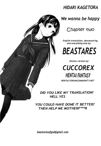 We wanna be happy chapter two manga cover