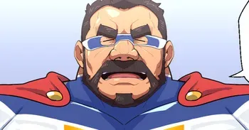 [Skeb request] "The male-smelling veteran human old man hero had fallen into a pervert when he returned from an infiltration investigation into a villain organization" (Pixiv Fanbox) manga cover