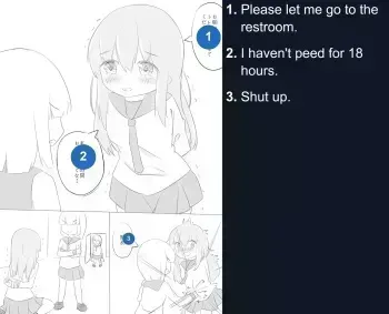 Pee holding contest. manga cover