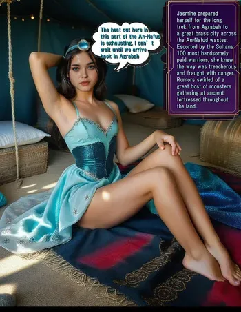 Dungeons and Heroines - Princess Jasmine Demolished By the Desert Hordes [AI generated] manga cover