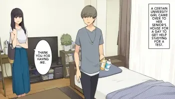 [Wakamatsu] Senpai no Ie de Shiken Benkyou Oshiete moratte node Yuugata ni Kaeru Yotei datta Joshidaisei no Ichinichi | A University Girl Spending a Day Studying at Her Senior’s House After Deciding She’d Go Home in the Evening [English] manga cover
