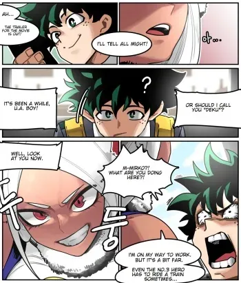 Deku meets Mirko on a Train and Fucks Her manga cover