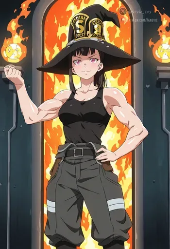 **kanevic** Maki oze Fire force - Solo [AI Generated] manga cover